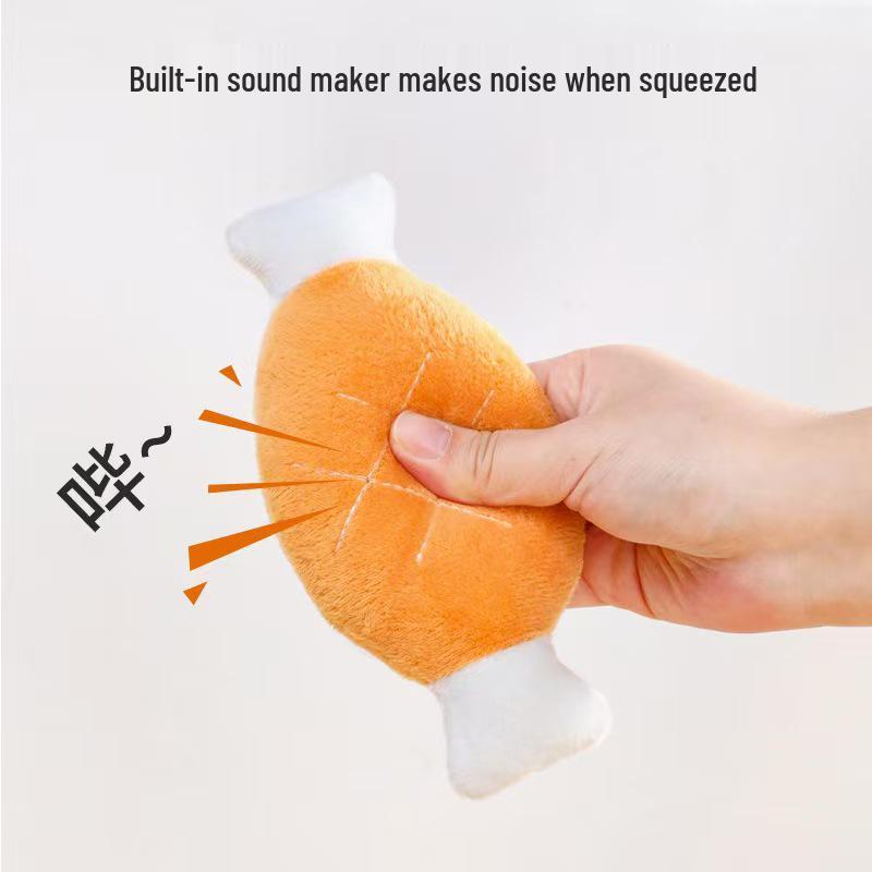Plush Squeaky Chicken Leg Dog Toy - Tear & Bite Resistant Interactive Pet Training Tool