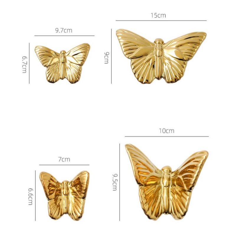 Kreative Schmetterlingsstatue Goldener Schmetterling Hintergrund Wanddekoration Dreidimensionaler Anhänger Hängende Dekorationen