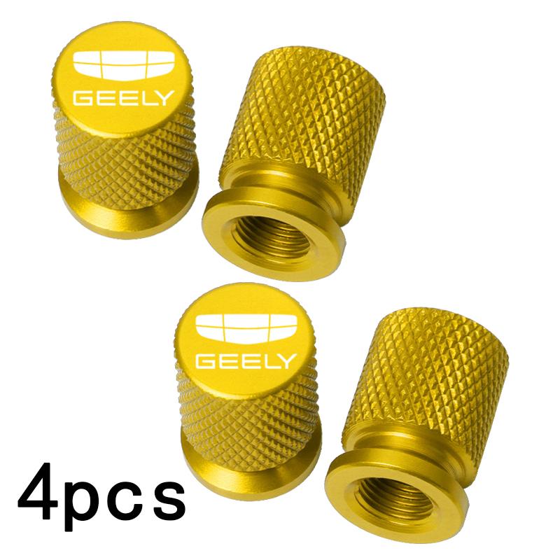 4pcs Car Wheel F100 Tire Valve Caps Tyre Stem Covers Airdust Waterproof For Geely Atlas Coolray Emgrand EC7 EC8 X7 EX7 CK2 CK3 GL GS