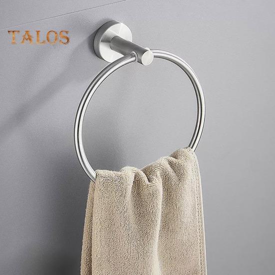 Suction Cup Towel Ring Wall-Mounted Metal Holder Solid Color Easy To Install Bathroom Hand Towel Holder Hanger Hook