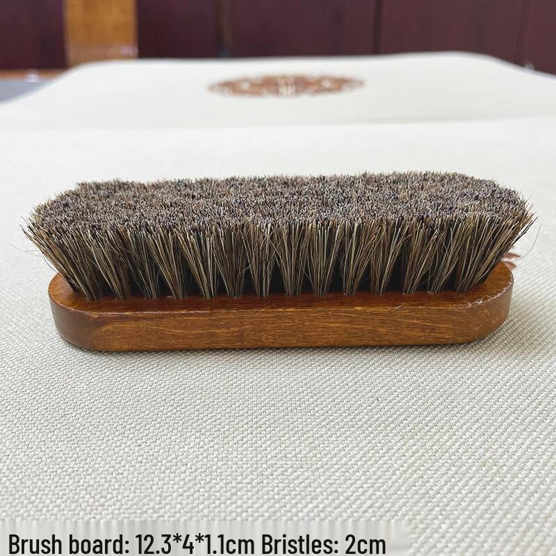 SEE KEAN Wooden Handle Horsehair Shoe Brush
