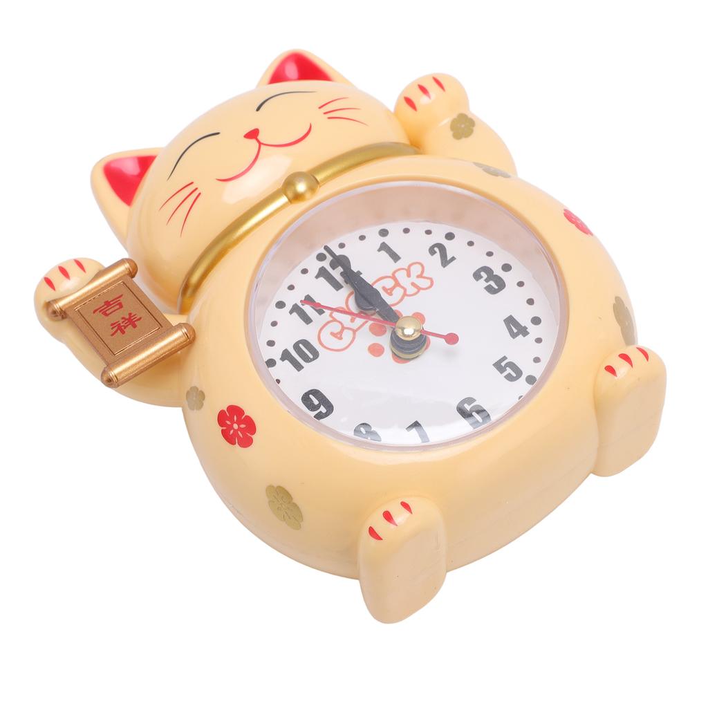 Lucky Cat Clock Accurate Plastic Cute Cartoon Good Lucky Cat Alarm Clock for Home