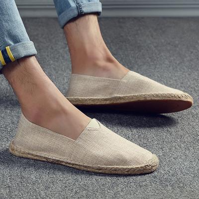 Sommer Atmungsaktive Schuhe Herren Canvas Schuhe Hanf Lazy Flats Für Männer Günstige Mokassins Männliche Loafer Fahrschuhe