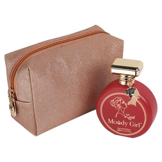 Moody Girl Zest Luxury Perfume for Women | Fresh, Fruity & Gardenia Fragrance | Ideal for Gifting To Women & Girls (Zest 100ML + Chic Glitter Pouch)