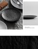 Black and White Ceramic Food-Grade Shallow Plate - Luxury Style for Meals and Breakfasts