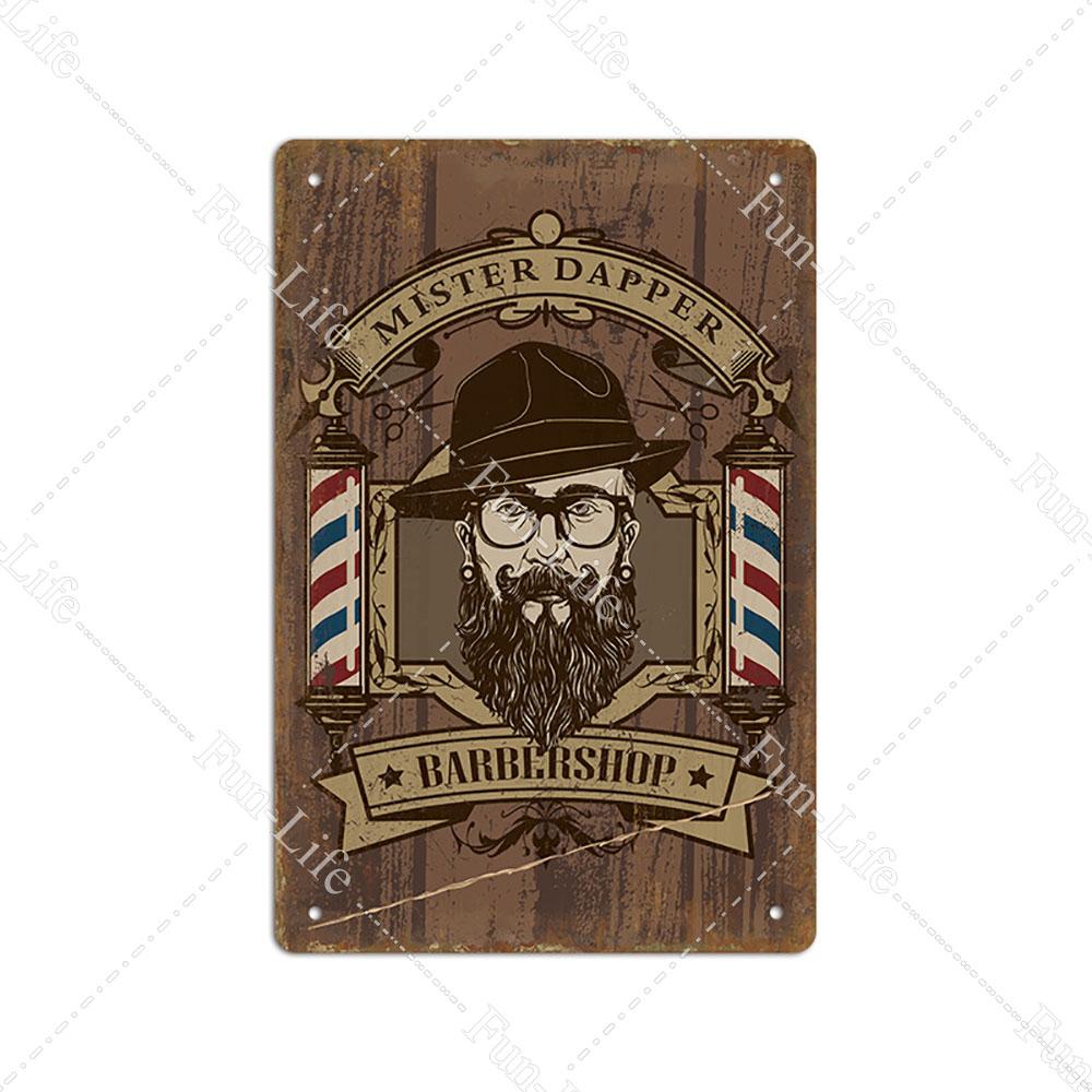 2024 New Barbershop Retro Plate Poster Vintage Home Decor Retro Metal Tin Signs Pub Car Garage Wall Art Home Decor 20x30cm