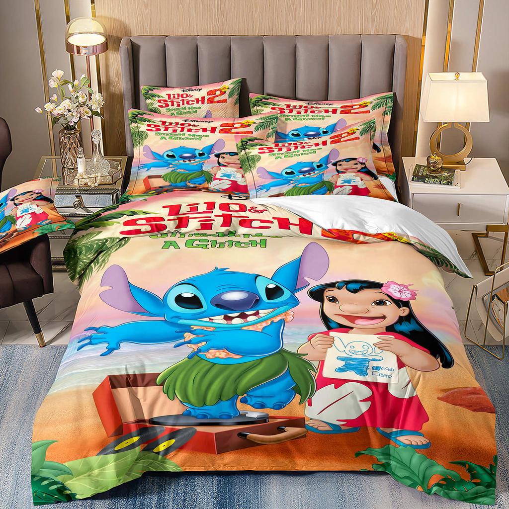 3D Digital Printing Quilt Cover Pillowcase Bedding Cartoon Three-Piece Set Home Textile Four-Piece Set