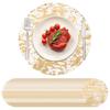 50 Pcs Gold Foil Placemat 13" Round Single Use Metallic Gold Foil Gauze Placemat Disposable Tableware Mats for Party Home Decor