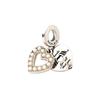 Pearlescent White Heart Double Dangle Charm 792649C01