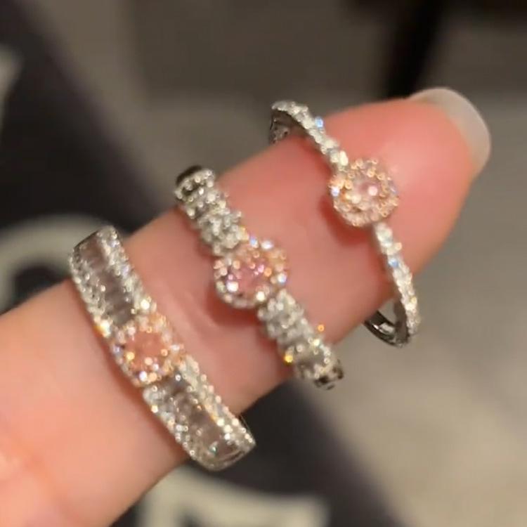 Luxury Zircon Women's Versatile Fashion Ring Set - Simple, Individual, Niche Design