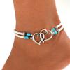 New Turquoise Starfish Bead Anklet For Women Fashion Bohemian Gold Color Anklet Set Female Summer Beach Foot Jewelry Accessories