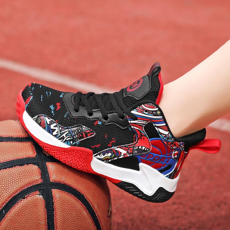 31-40 Tenårings Pluss Størrelse Sklisikker Slitesterk Pustende Mote Høye Basketballsko Fritidssko