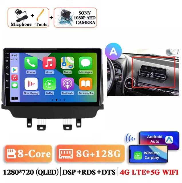 Android 14 Carplay Auto Car Radio For Mazda CX-3 CX3 Mazda 2 DK 2014 - 2017 2018 2019 2020 2021 Multimedia Player Stereo 4G DSP