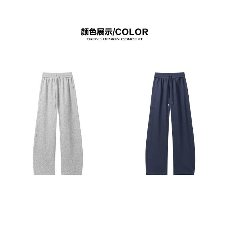 Men American Retro Lazy Style Loose Wide Leg Straight Casual Sweatpants