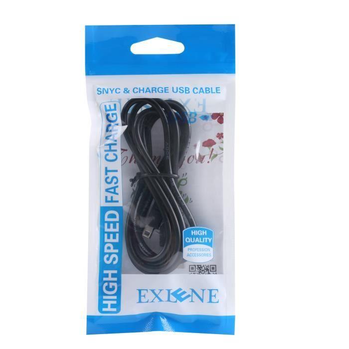 Câble USB de charge - Exlene® - 1.2m - Compatible Nintendo 3DS/DSi/XL/2DS - Noir - Charge pendant utilisation