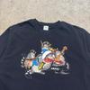 Vintage Anni '90 Crazy Shirts B Kliban Gatto Rock & Roll Nero Uomo Taglia L Sex Unisex T-Shirt