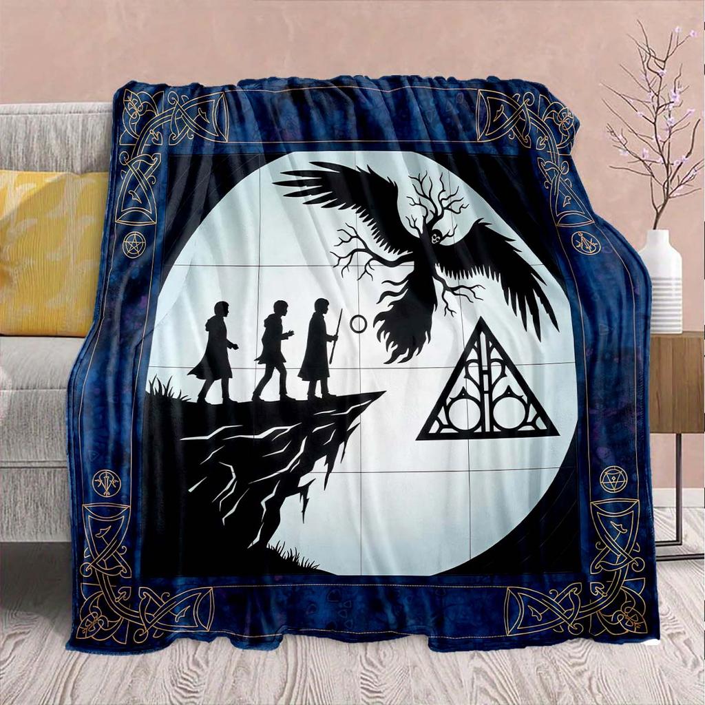 Harry Potter Magic Owl Flannel Blanket - Soft Warm Perfect for Sofa, Bedding Camping Travel Office Home Decor -QJY