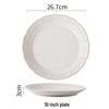 Nordic Retro Embossed Ceramic Deep Plate