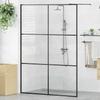 Vidaxl Shower Wall, Transparent ESG Glass, 140X195Cm, Black