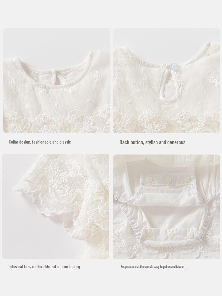 Summer Mesh Skirt Baby Romper - Princess Jumpsuit for 100 Days & First Birthday Gift