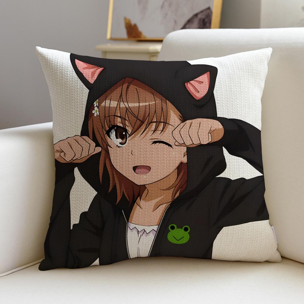 Certain Scientific RailgunS Cushion Cover Breathable and skinfriendly linen pillowcase square removable and washable cushion