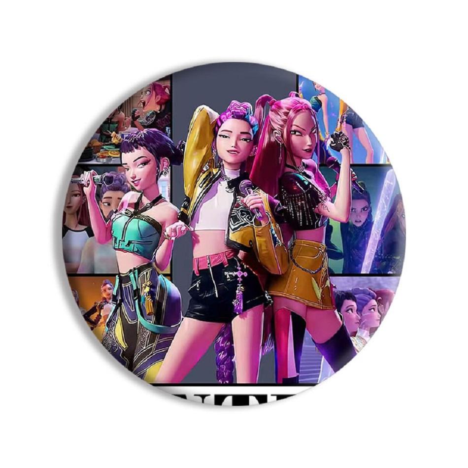 Kpop Demon Hunters Badges Jewelry Accessories Bag Decor Anime Saja Boys Rumi Zoey Jinu Tinplate Button Brooch Toy Gifts for Fans