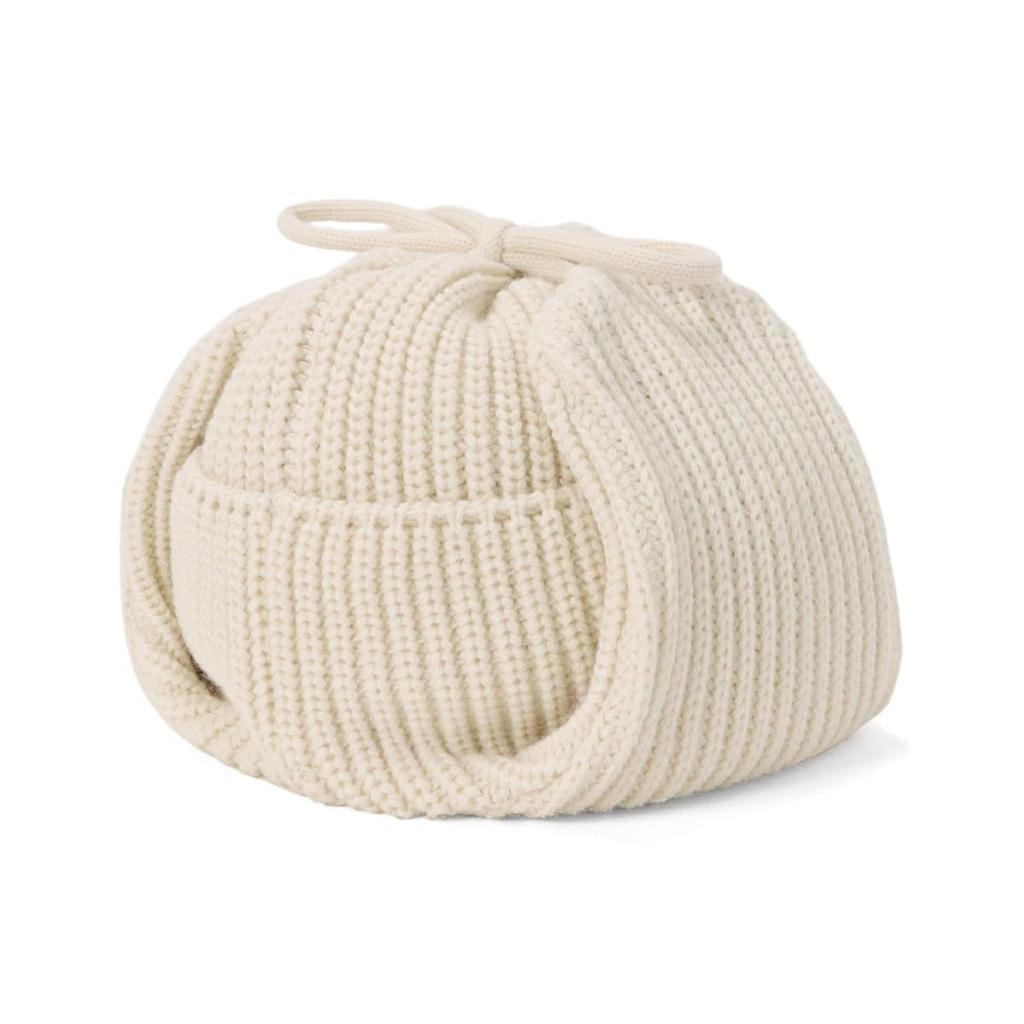 New Era Free Basic Cuff Knit Trapper Ivory Knit Warm and Cold Weather Cap,