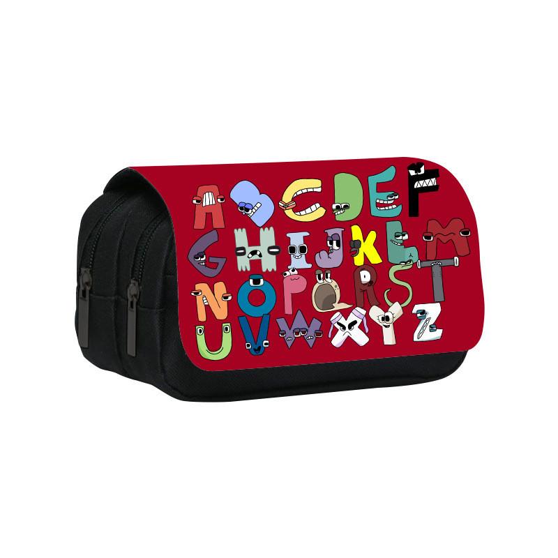 Alphabet Lore Double Layer Pencil Bag With Nylon Material For Students And Collectors