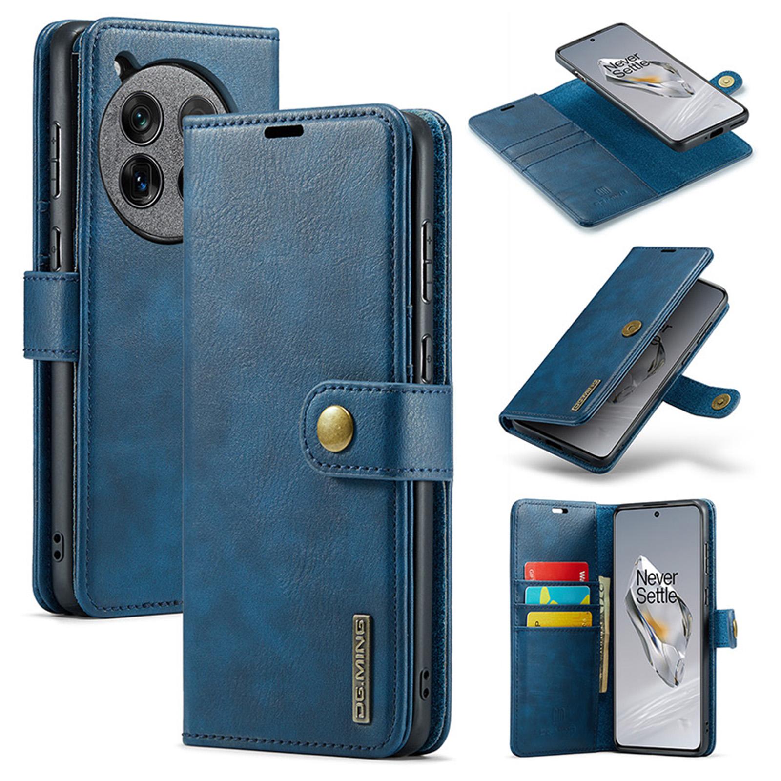 

DG.MING for OnePlus 12 5G Case Detachable Split Leather Phone Cover with Stand Wallet Blue