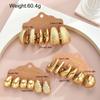 18Pcs/Set Vintage Punk Waterdrop Hoop Earring for Women Fashion Gold Silver Exaggerated CCB Earring Daily Wear Jewelry New
