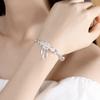Adjustable Size 925  Silver Bangle Cuff Dreamcatcher Tassel Feather Round Bead Charm Bracelet Jewelry For Women Wedding