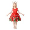 2025 European & American Christmas Santa Claus Girls' Puffy Princess Dress