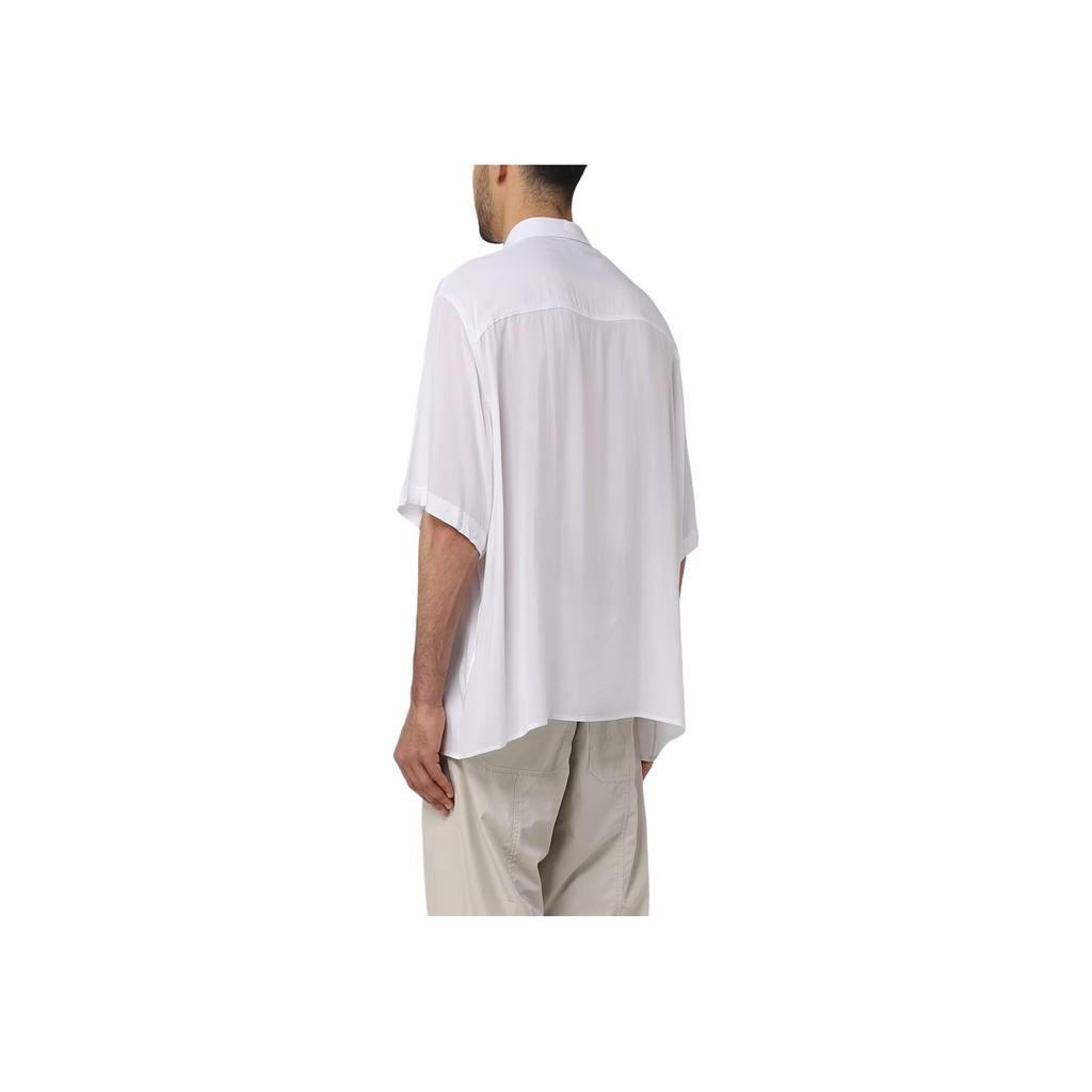Armani Exchange Solid Color Sheer Single-Breasted Short Sleeve Shirt Men shirts White 3RZC27-ZNRNZ-1100