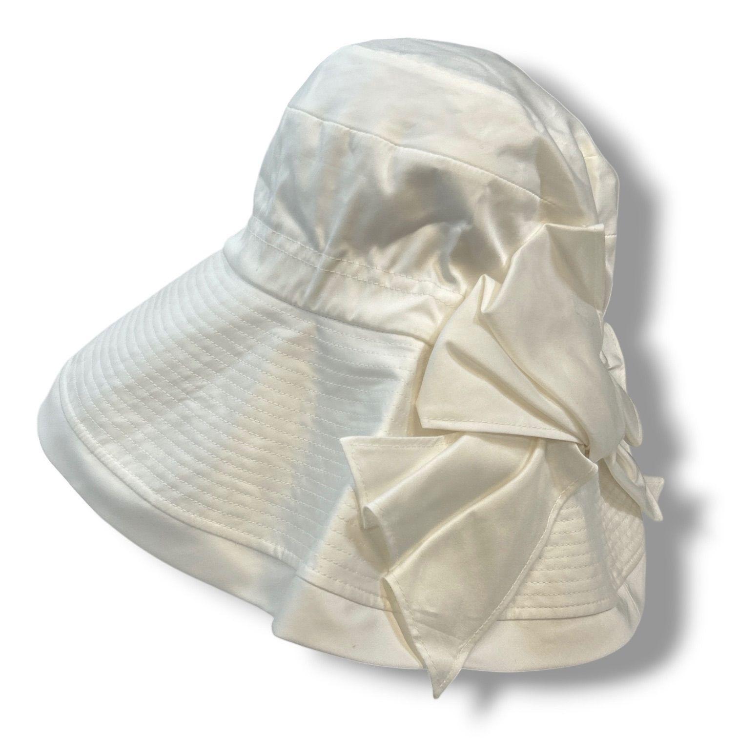 Used New with tags, unused CA4LA Kashira UV cut ribbon hat hat ribbon white white ladies spring summer go-go used clothing Central Park Nagoya store