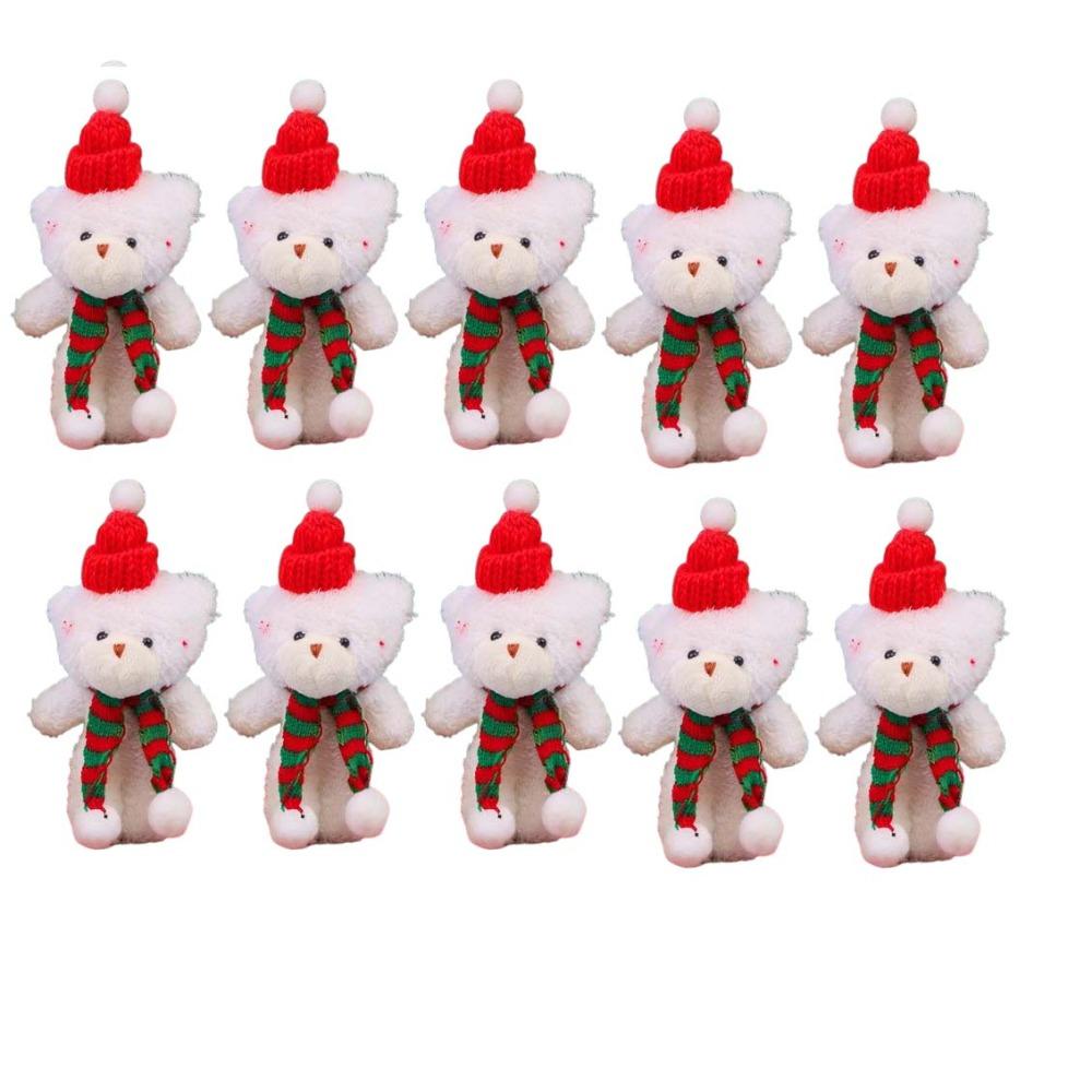 10Pcs With scarf Christmas Bear Plush Toy Cartoon Animal Bear Plush Dolls Holiday Gift