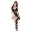 Women's Spice Girl Wind Lace Stitching Irregular High Waist Dress