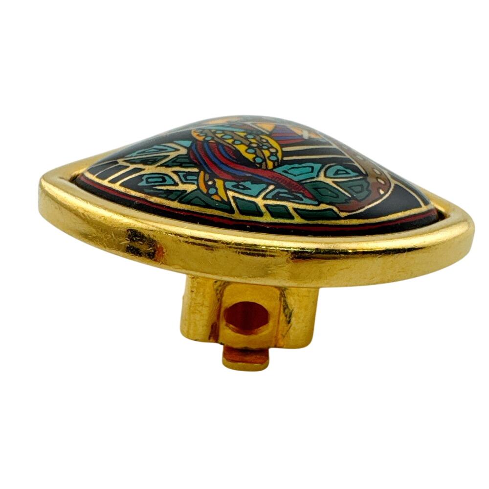 Hermes One Side Only Gold Plated Emile Earring Gold Gold Plated Used