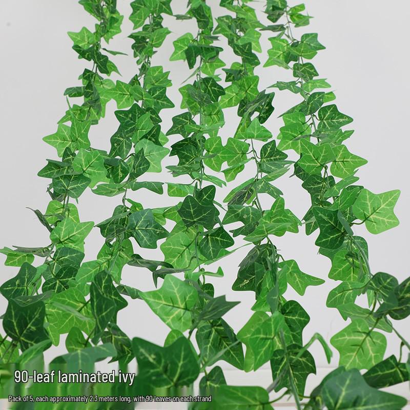 Artificial Rattan Green Pothos Leaf Vine: Decorative Plastic Plant for Ceiling or Home Décor