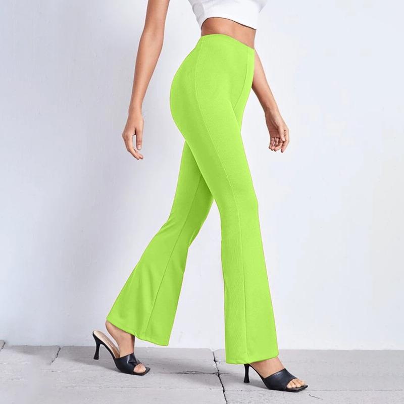 

GMXIA Женские модные повседневные брюки с однотонным принтом и высокой талией и капри XXL зелёный