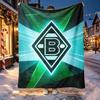 Koc ze wzorem Borussii Mönchengladbach do dekoracji domu, na łóżko, sofę, podróże samochodem, kemping, odpowiedni na wszystkie pory roku, prezent urodzinowy, świąteczny