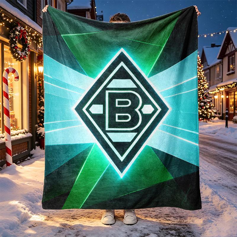 Koc ze wzorem Borussii Mönchengladbach do dekoracji domu, na łóżko, sofę, podróże samochodem, kemping, odpowiedni na wszystkie pory roku, prezent urodzinowy, świąteczny