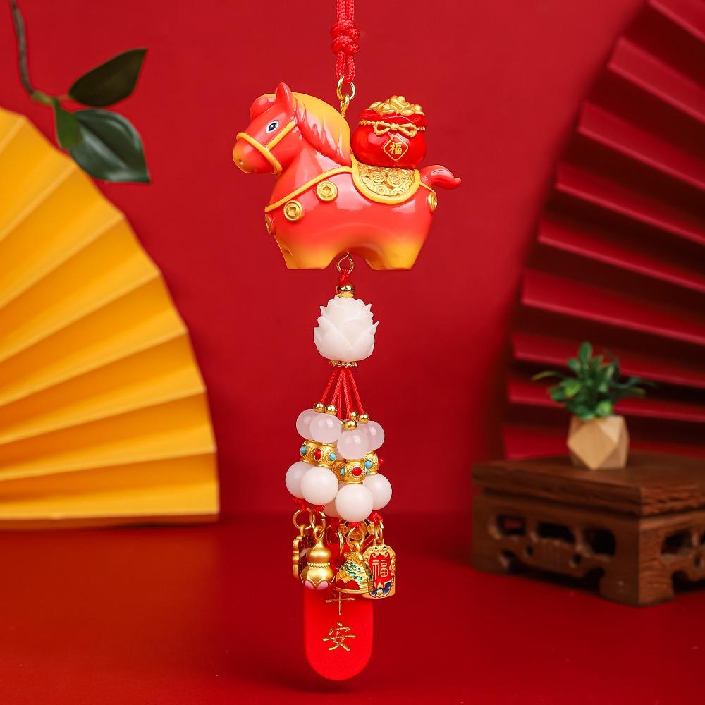 Tang Horse Spring Festival Car Hanging Pendant Zodiac Pony Figurine Car Ornament Festive Decor