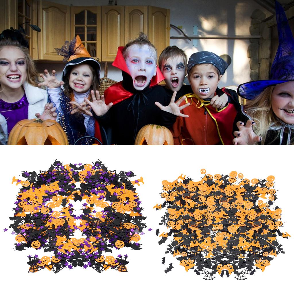 200g Halloween Confetti Halloween Party Table Scatter Confetti Pumpkin Spider Webs Foil Metallic Seq