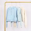 LULU Women's Hooded Half-Zip Terry Cloth Sweatshirt with Gold Logo & Zipper, Plus Velvet Yoga Wear