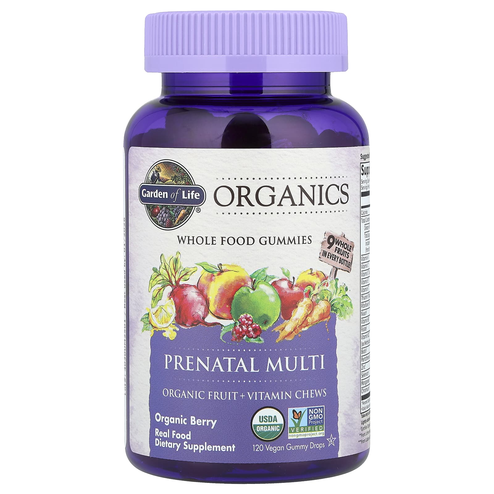 

Organics, Prenatal Multi, Organic Berry, Vegan Gummies, 120 Pieces