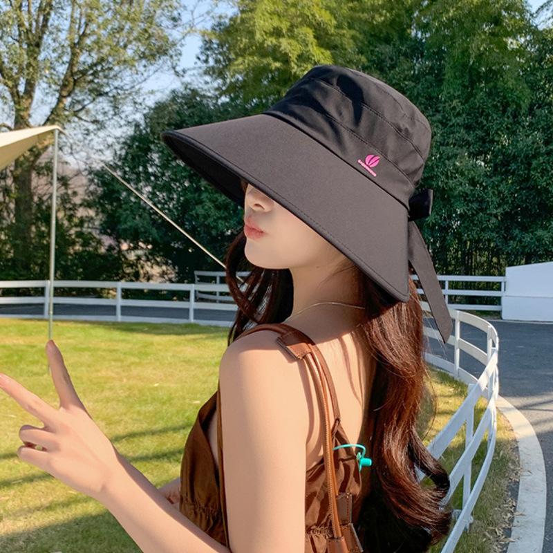 Hat Sun Hat Women's Sun Protection UV Protection Face Small Bucket Hat Outdoor Wrap-around Mountaineering Sun Hat