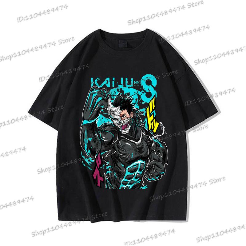 Anime Kaiju No 8 Tričko Kafka Hibino Pánské Vtipné Manga Trička Volná Kulatý Výstřih Grafická Trička Y2K Komiks Kaiju No 8 Bavlněné Tričko