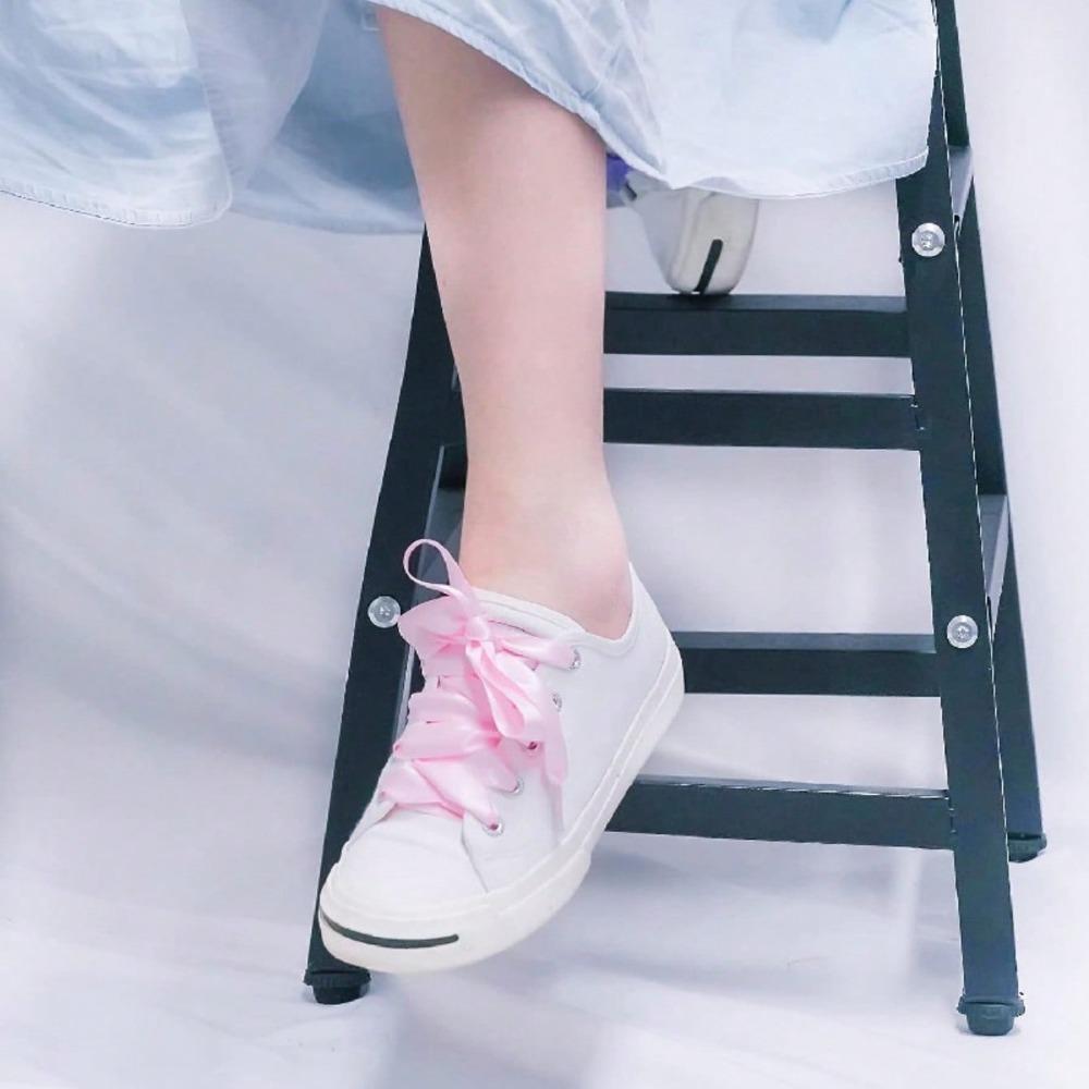 1 Pair Flat Satin Ribbon Shoelaces Colorful Silk Shoestrings Wide Shoe Laces for Sneakers Skate Shoes Boots Sport Shoes Y2K Summer Daily Wear