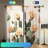 Panels Cartoon Cactus Pattern Window Curtains Distinctive Printed Suitable Gifting Family Friends Curtain Made Of Polyester