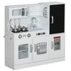 Pretend Play Kitchen, Kids Kitchen Playset, with Toy Phone, Chalkboard, Microwave, Cooking Stove, Sink, White